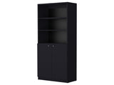 Sutton 2-Door Bookcase, Storage with Multi-Level Shelves and Double Door Design B128P176163