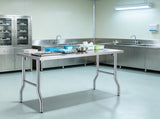 300 lbs Load Capacity Folding Commercial Prep Table, 48 x 24 Inch Stainless Steel Workstation, 95577285