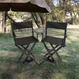 Casual Home Director's Chair, Black Frame/Black Canvas,Suitable for adults, foldable style, 2pcs/set 93515385