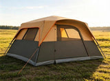 Orange Light-Blocking Outdoor Cabin Tent, Large 9x9ft Interior Windproof Rainfly Tent with Carry Bag 71873593