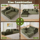 Compression Sectional Couch with Comfy Chaise, Boneless L Shape Sofa with Deep Seat, Minimalist 48120981