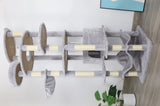 78.8 in Light Gray Cat Tree Tower with Wide Base, Large Condo, 12 Sisal Scratching Post, Big W243P326647