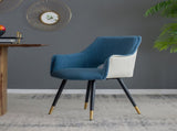 Set of 2 Blue Fabric Side Chair, Living Room Bedroom Kitchen Vanity Accent Chair, 23" x 23" x 34" W2078127365