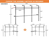 Industrial Pipe Clothing Rack, Reversible 118.3'' Clothes Rack for Hanging Clothes, Heavy Duty W1820P214612