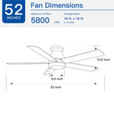 52" Low Profile Ceiling Fan with Lights W1367P185623