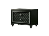 2 Drawers Wooden Nightstand with Pebbled Texture Design, Metallic Gray B016P251578