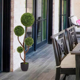 Spiral for indoor outdoor decoration artificial boxwood topiary ball tree 2025 High quality green W2945P279017