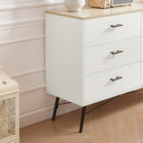 ZNTS 6 Drawer Dresser for Bedroom with Deep Drawers, Wood & Chest of Drawers, Modern White Long 77098686