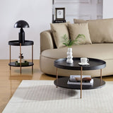 2-Piece Modern 2 tier Round Coffee Table Set for Living Room,Easy Assembly Nesting Coffee Tables, W2582P167726