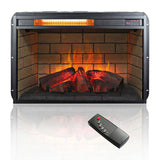 26 inch infrared quartz heater fireplace insert -woodlog version with brick 66240403