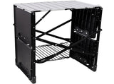 Foldable Aluminum Camping Kitchen Table Heat Resistant Slatted Tabletop, 4 Foldable Side Trays Mesh 08504141