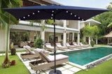 10 x 6.5t Rectangular Patio Solar LED Lighted Outdoor Umbrellas with Crank and Push Button Tilt for W65638632