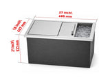 Drop-In Ice Chest, Stainless Steel Ice Storage Box with Sliding Lid and Drain Hose, Ice Bin for 96897898