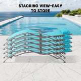 Pool Lounge Chairs Set of 3-Lake Blue W1859P321473