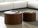 MDF nested table set 2 pieces, handcrafted round coffee table in living/lounge area, walnut color W2085P231698