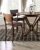 ZNTS Set of 2pc Counter Height Chairs Dining Room Walnut Finish Solid wood Dark Chocolate Fabric B011P214969