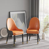 Modern PU sponge-filled dining chair, solid wood metal legs, suitable for restaurants, living rooms W1535119450
