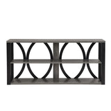 3-Tier Industrial Console Table,70.87 inch, Narrow Entry Table Long Table with Storage for Entryway, W2317P230086