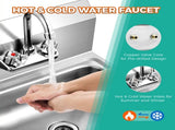 17" x 15" 304 Stainless Steel Wall Mounted Hand Sink.NSF Certified.Durable & Easy to W3629P365488