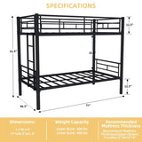 Twin Over Twin Metal Bunk Bed for Kids Boys Girls,Metal Structure Bedframe with Ladders & W1935P294047