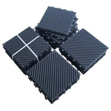 Patio Interlocking Deck Tiles, 12"x12" Square Composite Decking Tiles, Four Slat Plastic Outdoor W1859113488