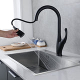 ZNTS Kitchen Faucet with Pull Down Sprayer Matte Black, High Arc Single Handle Kitchen Sink Faucet , W1177125175