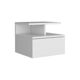 Adele Floating Nightstand , End Table, Side Table Drawer, Open Top Shelves -White B07092133