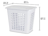 Laundry Hamper, Plastic, Jumbo Size with Lid and Carry Handles, White, Pack of 4 29763046