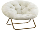 Faux Fur Folding Saucer Chair, Foldable Accent Chair for Adults, Soft Plush Seat, Lightweight & 12121906