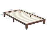 Twin Basic Bed Frame Pine Wood Painted Surface Bed Single Bed 74.41*37.99*12in Coffee 47910784