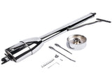 30" Chrome Tilt Street Rod Floor Shift Steering Column with Wheel Adapter No Key 49108082