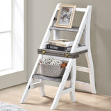 Solid Wood Foldable Ladderchair Dual Purpose Stepladders Step Display Stand Flower Stand W2537P214548