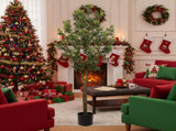 6FT Tall Artificial Plant Greenery Natural Artificial Tree Faux Potted Tree with Natural Look Leaves 39819826