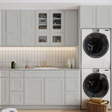 30 in. W x 21 in. D x 34.5 in. H in Shaker Dove Plywood Ready to Assemble Floor Vanity Sink Base T3210P282893