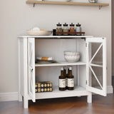 Kitchen cabinet with double glass doors W28228062