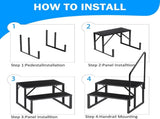 RV Steps with Handrail, 2 Steps Ladder Hot Tub Steps with Handrail, Portable Mobile Home Stairs 04252924