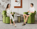 360 Degree Square Swivel Accent Sofa Chair,Fluffy Fabric Lounge Wide Upholstered Reading Chair with W2012P319054