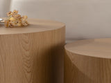 Nesting Coffee Table Set of 2 Round Wooden Coffee Tables Circle Modern Table for Small Space Living W3081P255158
