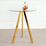 Modern Kitchen Glass dining table ROUND Tempered Glass 31.5" BAR Table top,Clear BAR Table Metal GL-W210P195510