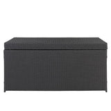 ZNTS Simple And Practical Outdoor Ratton Deck Box Storage Box Black Four-Wire 73313888