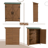 Outdoor Storage Shed with Lockable Door, Wooden Tool Storage Shed with Detachable Shelves and Pitch 62598581