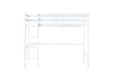 ZNTS Twin High Loft Bed, Rubber Wood Loft Bed with Safety Guardrail, built-in desk, ladder,White W504P206979