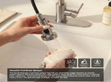 Kitchen Faucet with Pull Down Sprayer Industrial 1 Handle 1 or 3 Hole Faucet for Farmhouse Camper 77368506