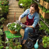 Rolling Garden Cart with Cushioned Backrest & Seat, Outdoor Gardening Stool for Planting, Garden 80553190