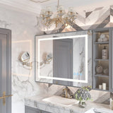 48x36inch LED Bathroom Mirror,3000-6000K Gradient Front and Backlit LED Mirror for Bathroom,3Colors W2091126994