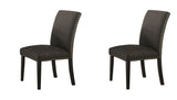 ZNTS Dining Room Chairs Ash Black Polyfiber Nail heads Parson Style Set of 2 Side Chairs Dining Room B01153265