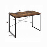 Industrial Style 1pc Writing Desk Wooden Weathered Oak Finish Black Metal Frame Laptop Table Home B2741P335212