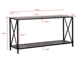 Grey MDF Countertop Black Wrought Iron Base 2 Layers Forked Console Table 22864661