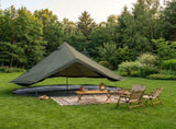 4 Season Bell Tent 13.1FT, Green Waterproof Glamping Yurt Tent with Stove Jack, Fits 8 People Family W3636P456623
