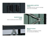 Garbage Bin Shed Stores 3 Trash Cans Metal Outdoor Bin Shed for Garbage Storage,Stainless Galvanized W540120221